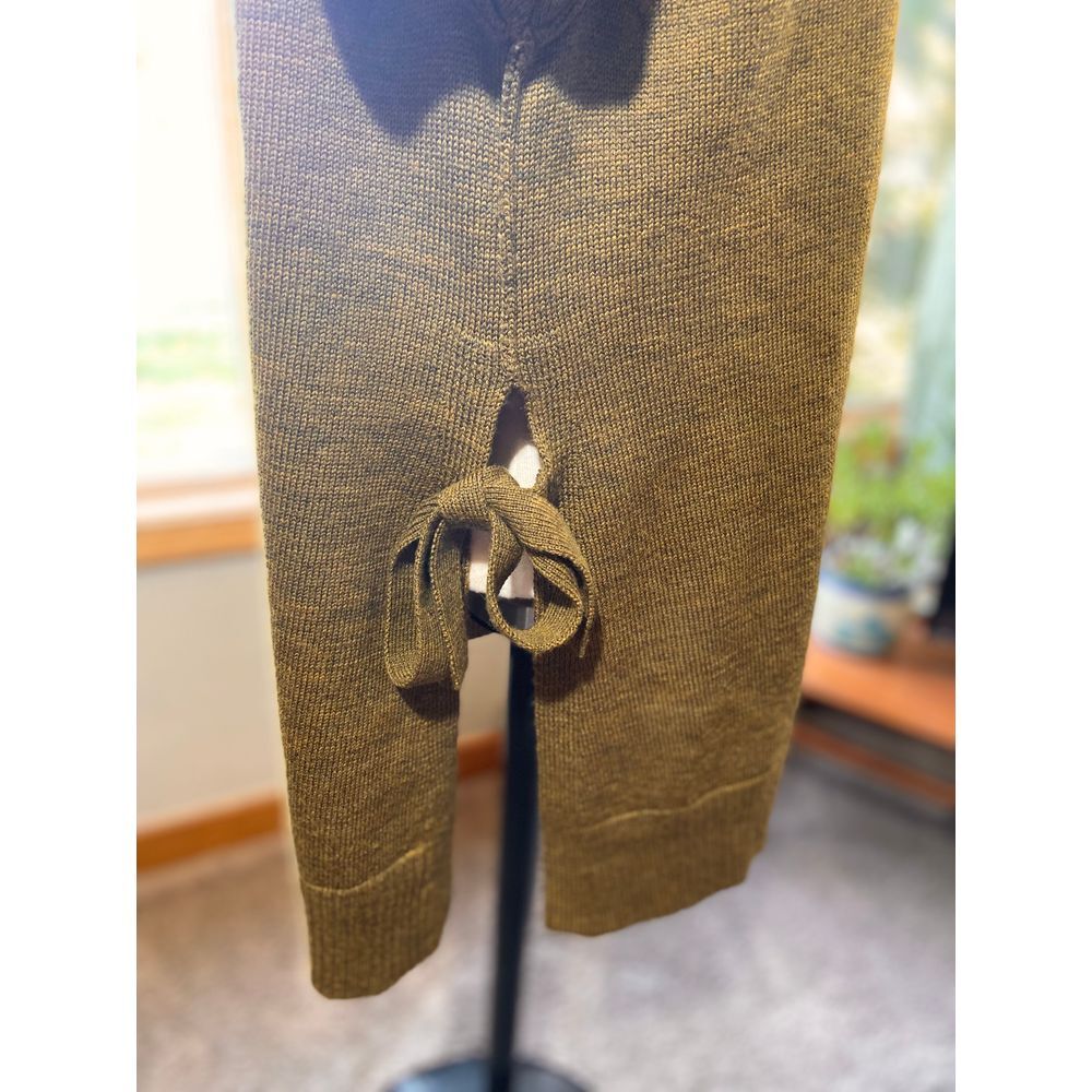 Eileen Fisher Medium Side Tie Tunic Olive Green Mustard Loose Flowy Sweater - Picture 3 of 9